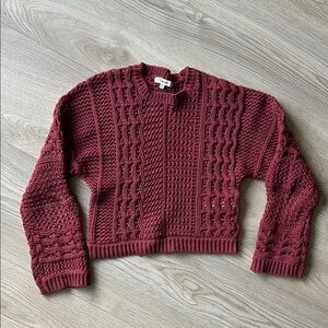 Madewell Burgundy Cable Knit Sweater
